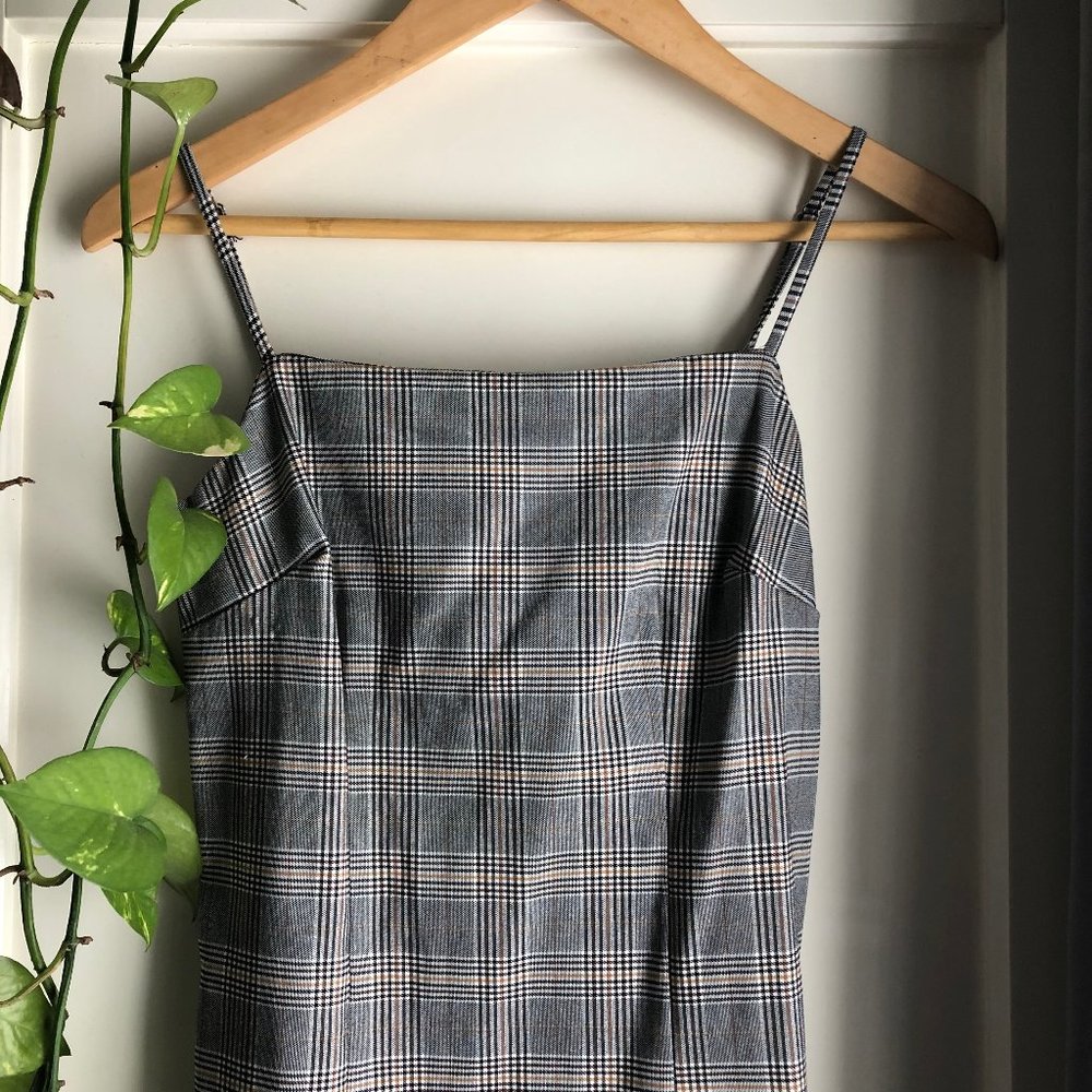 Grey Plaid Dress